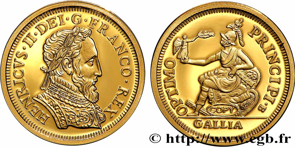 L&nbsp;OR DE LA FRANCE Médaille, Reproduction de monnaie, Double henri d&nbsp;or à la Gallia BE