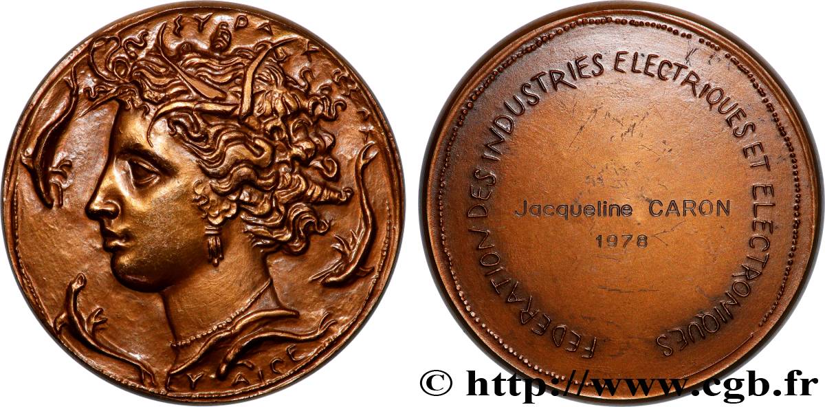 QUINTA REPUBBLICA FRANCESE Médaille, Fédération des Industries Électriques q.SPL