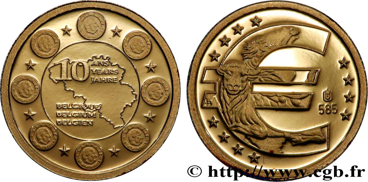 V REPUBLIC Médaille, 10 ans de l’Europe, Belgique Proof set