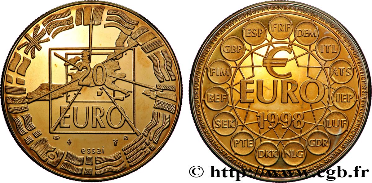 V REPUBLIC Euro Europa, 20 Euro, Essai MS