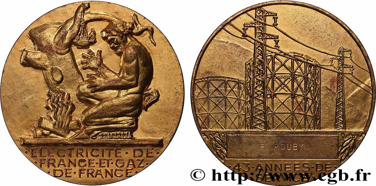 FUNFTE FRANZOSISCHE REPUBLIK Médaille de mérite EDF / GDF fVZ