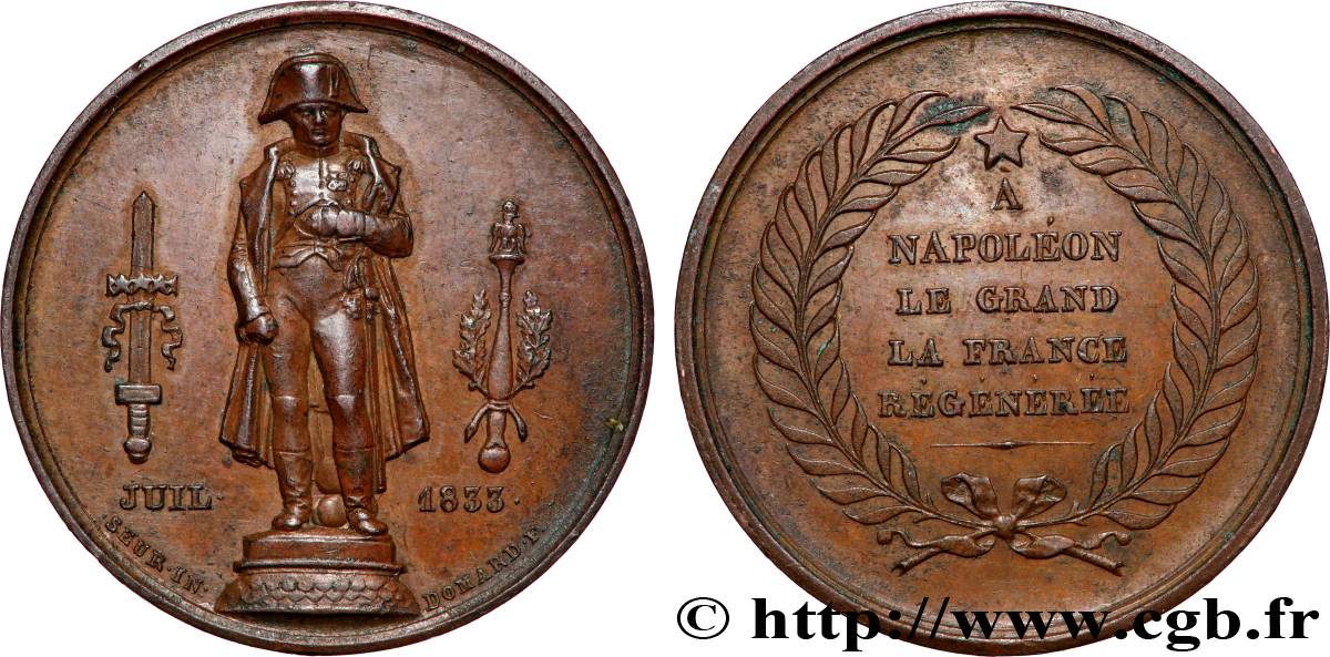 LOUIS-PHILIPPE Ier Médaille, rétablissement de la statue de Napoléon Ier TTB+