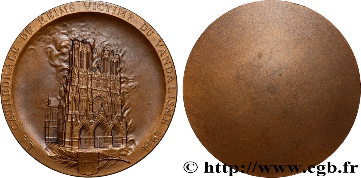 V REPUBLIC Médaille, Incendie de la cathédrale de Reims AU