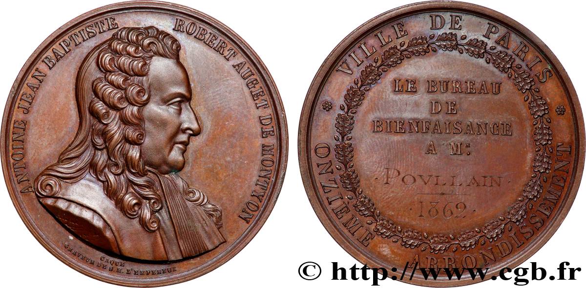 SECOND EMPIRE Médaille, Bureau de bienfaisance MS