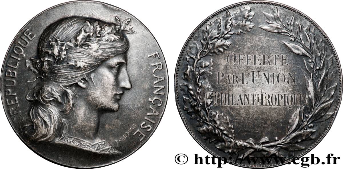 TROISIÈME RÉPUBLIQUE Médaille, Offerte par l’Union Philanthropique  TTB+