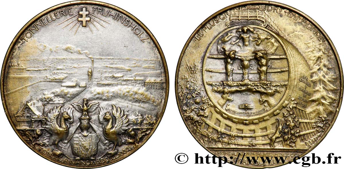 TROISIÈME RÉPUBLIQUE Médaille, Tonnellerie Fruhinsholz, Grand Prix, Exposition Universelle de Paris TTB