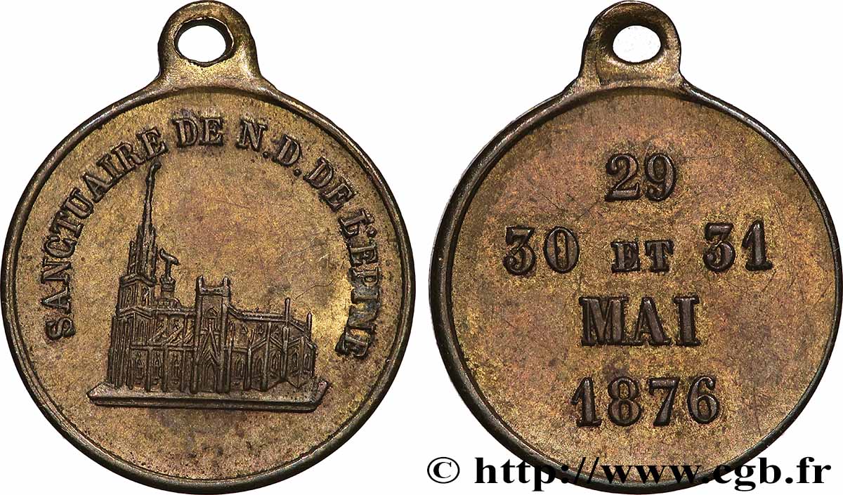 III REPUBLIC Médaille, Sanctuaire de Notre-Dame de L&nbsp;Épine AU