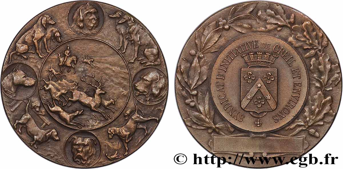 SOCIÉTÉ CANINE - CHIENS ET CONCOURS Médaille, Syndicat d’initiative de Creil et environs q.SPL