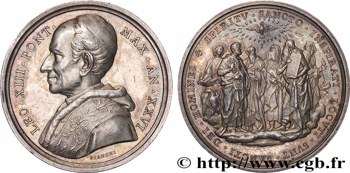 ITALIE - ÉTATS DU PAPE - LÉON XIII (Vincenzo Gioacchino Pecci) Médaille, Léo XIII, Le Saint-Esprit TTB+