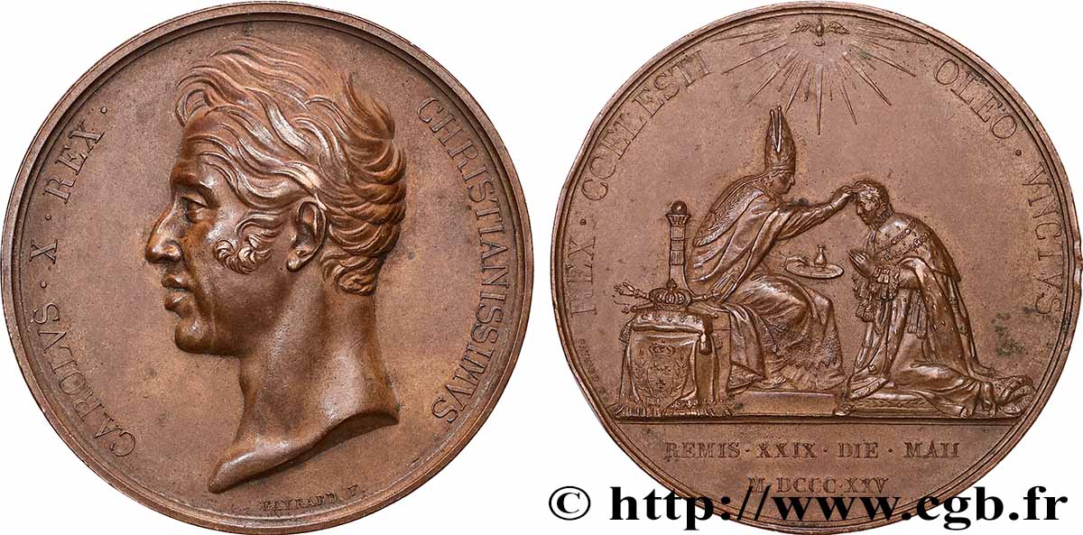 CHARLES X Médaille, Sacre de Charles X TTB