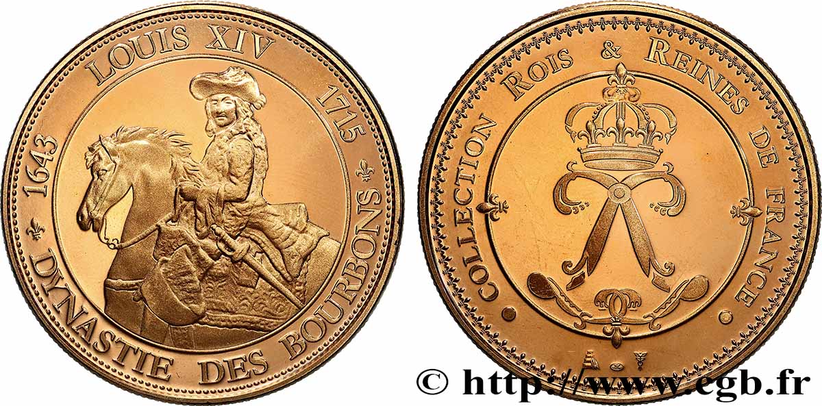 COLLECTION ROIS & REINES DE FRANCE Médaille, Louis XIV SUP
