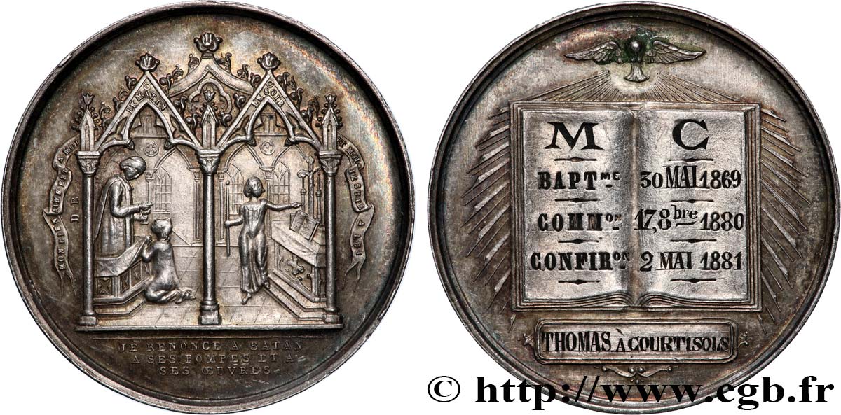MÉDAILLES RELIGIEUSES Médaille de Baptême, Communion et Confirmation fST