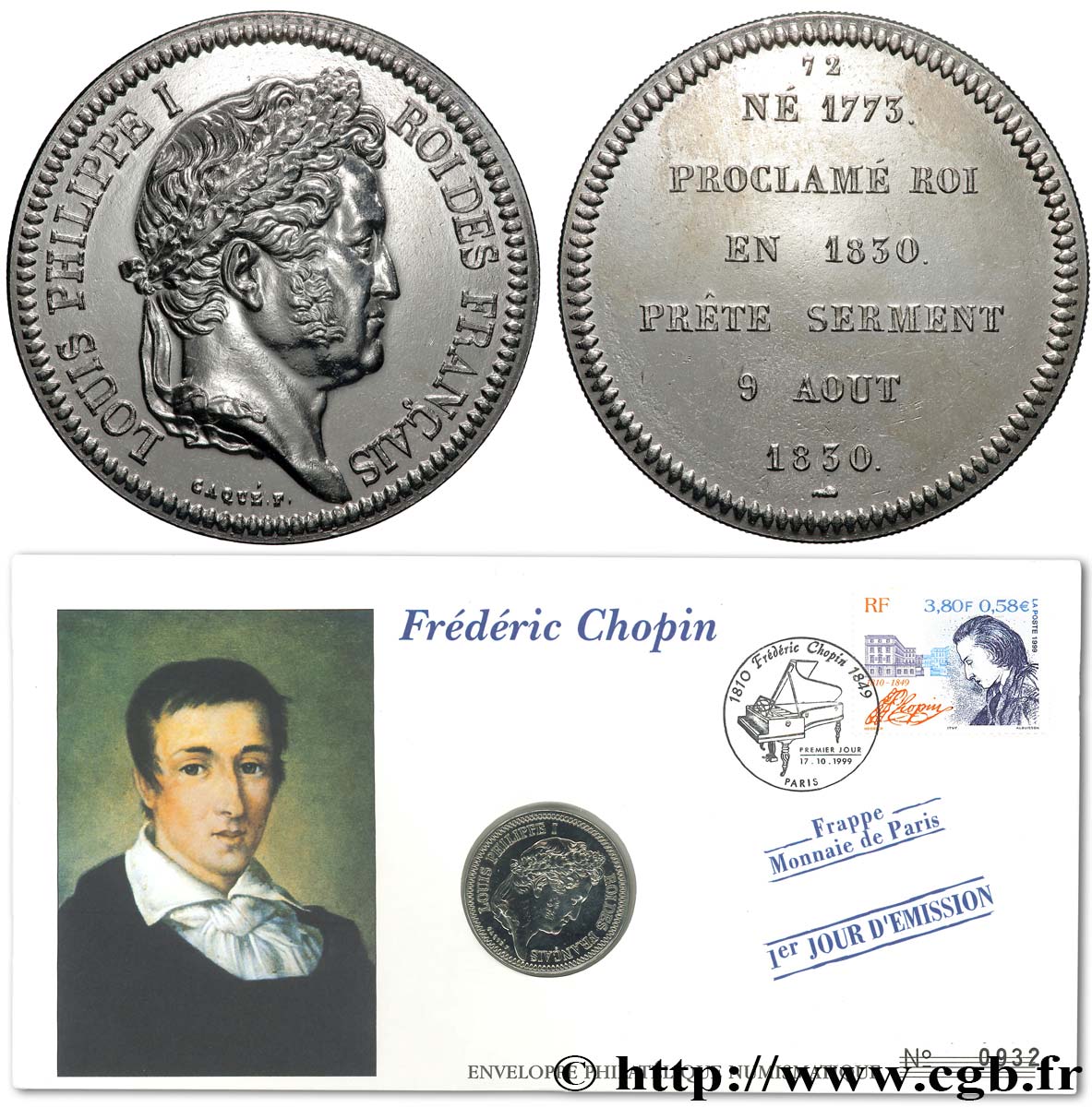 SÉRIE MÉTALLIQUE DES ROIS DE FRANCE Médaille, Louis-Philippe - 72 - refrappe ultra-moderne SUP