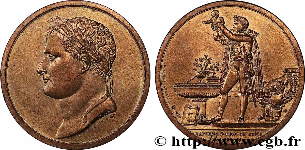 GESCHICHTE FRANKREICHS Médaille, Baptême du roi de Rome, refrappe fVZ
