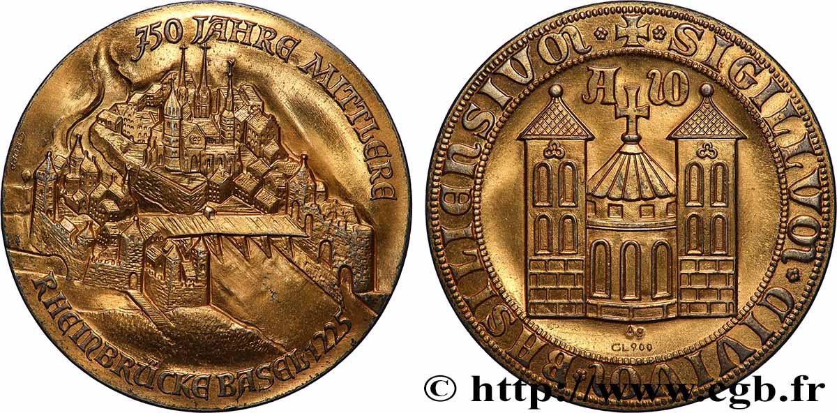 SUISSE Médaille, 750e anniversaire de Mittlere Brücke SPL