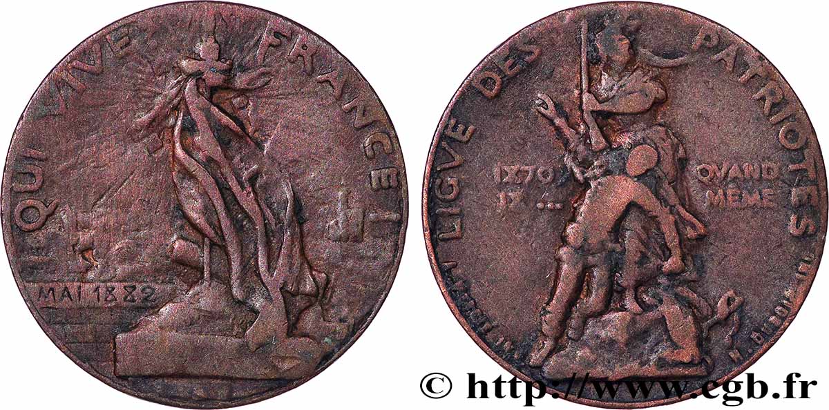 DRITTE FRANZOSISCHE REPUBLIK Médaille, Ligue des patriotes SS