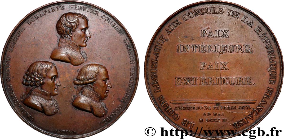 CONSULADO Médaille, Paix d&nbsp;Amiens MBC