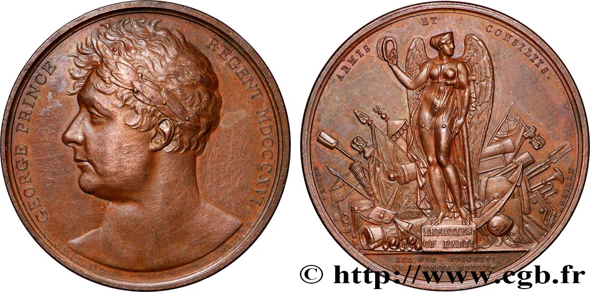 ENGLAND - GEORGE III Médaille, Traité de Paris XF