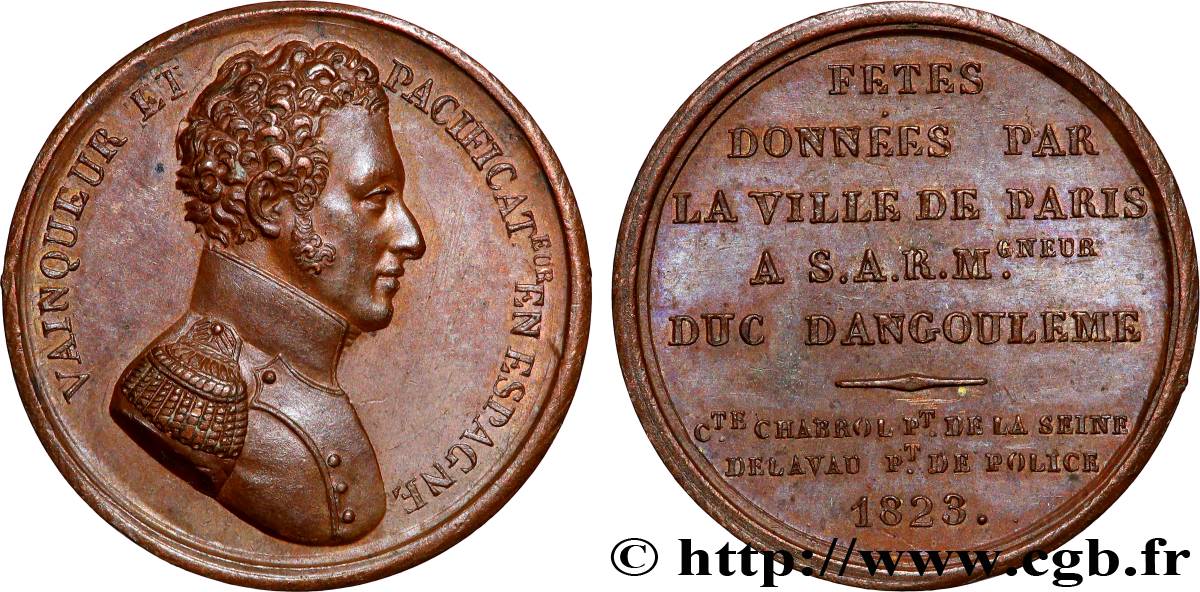 LOUIS XVIII Quinaire, Fêtes données par la ville de Paris SUP