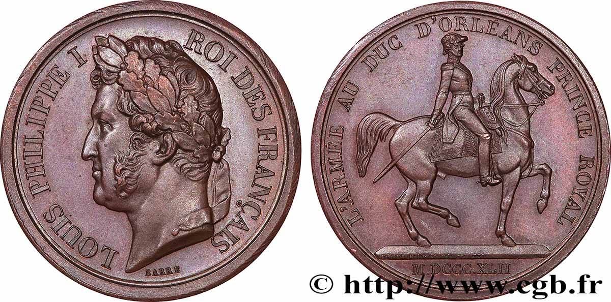 PARIS - ILE DE FRANCE Médaille, L’armée au Duc d’Orléans, prince royal fVZ