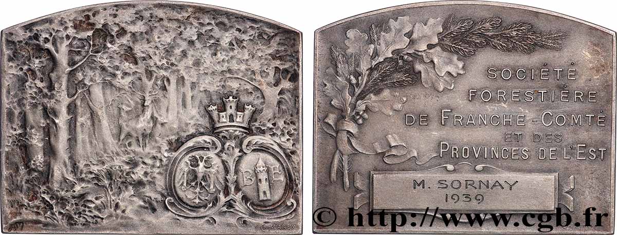 TERZA REPUBBLICA FRANCESE Plaquette, Société forestière de Franche-Comté et des provinces de l’Est SPL