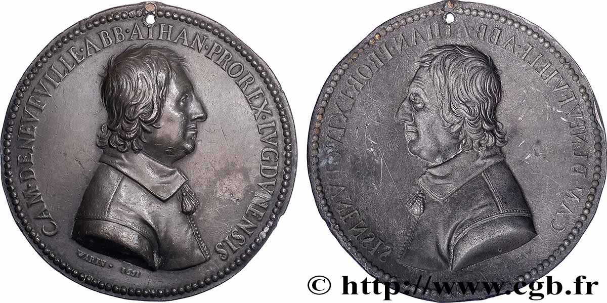 LOUIS XIII  Fonte uniface, Camille de Neuvfille, abbé d’Ainay MBC