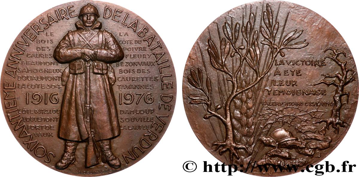 V REPUBLIC Médaille, Soixantième anniversaire de la Bataille de Verdun AU