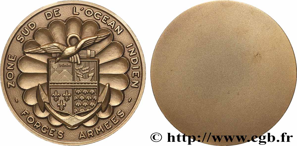 QUINTA REPUBLICA FRANCESA Médaille, Forces armées de la zone sud de l’Océan Indien EBC