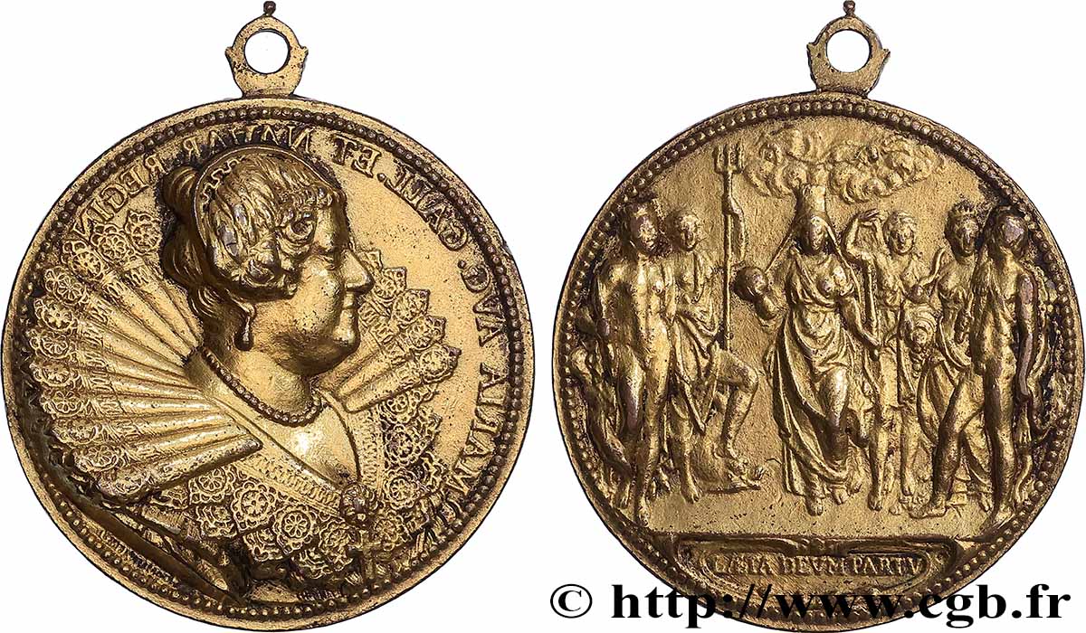 MARIE DE MÉDICIS Marie de Médicis et ses enfants, fonte postérieure TTB