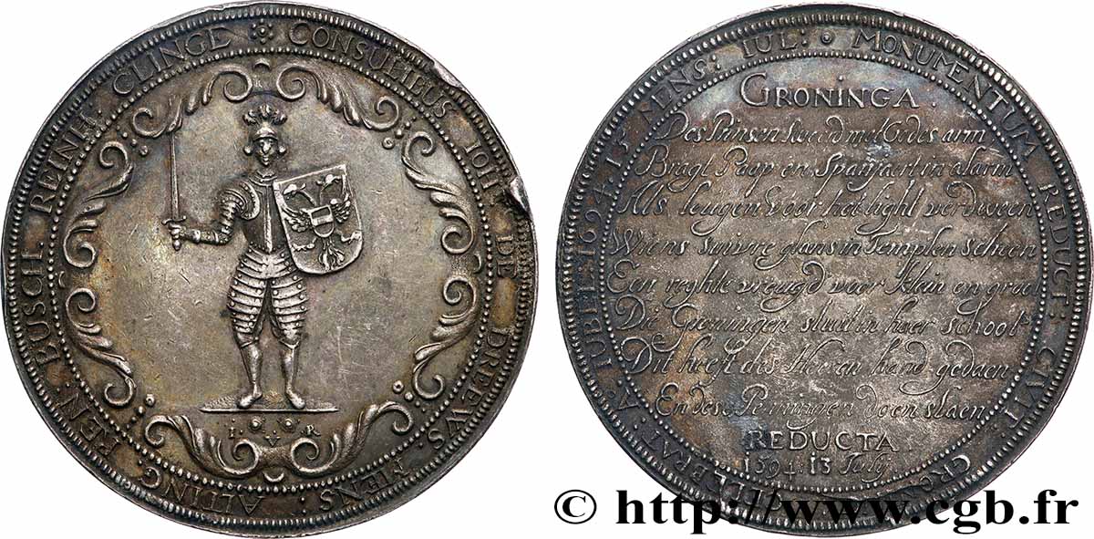NIEDERLANDE Médaille, Premier centenaire de la libération de Groningue SS
