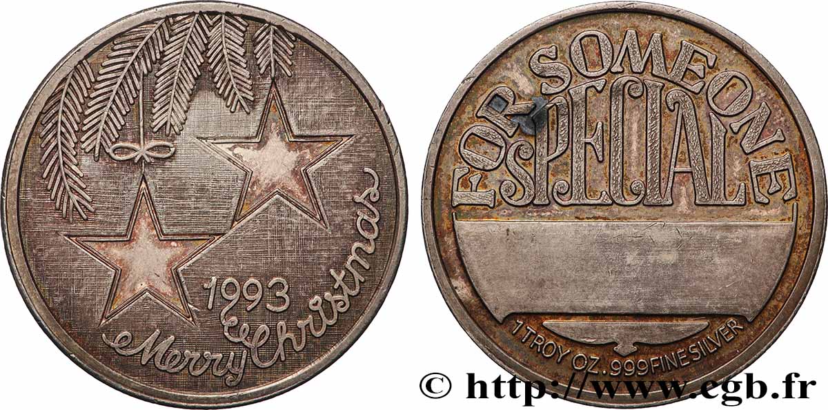 ÉTATS-UNIS D&nbsp;AMÉRIQUE Médaille, Merry Christmas fVZ