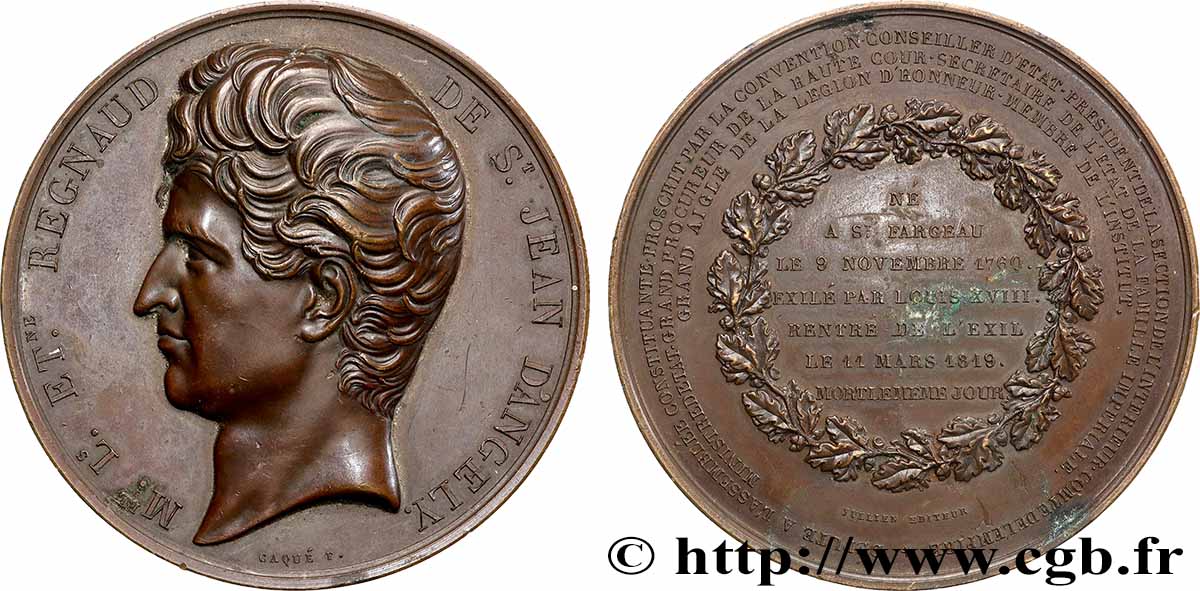 LOUIS XVIII Médaille, Michel Regnaud de Saint-Jean d&nbsp;Angély TTB+