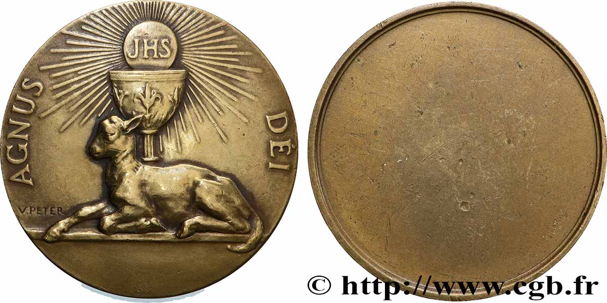 TROISIÈME RÉPUBLIQUE Médaille, Agnus Dei TTB