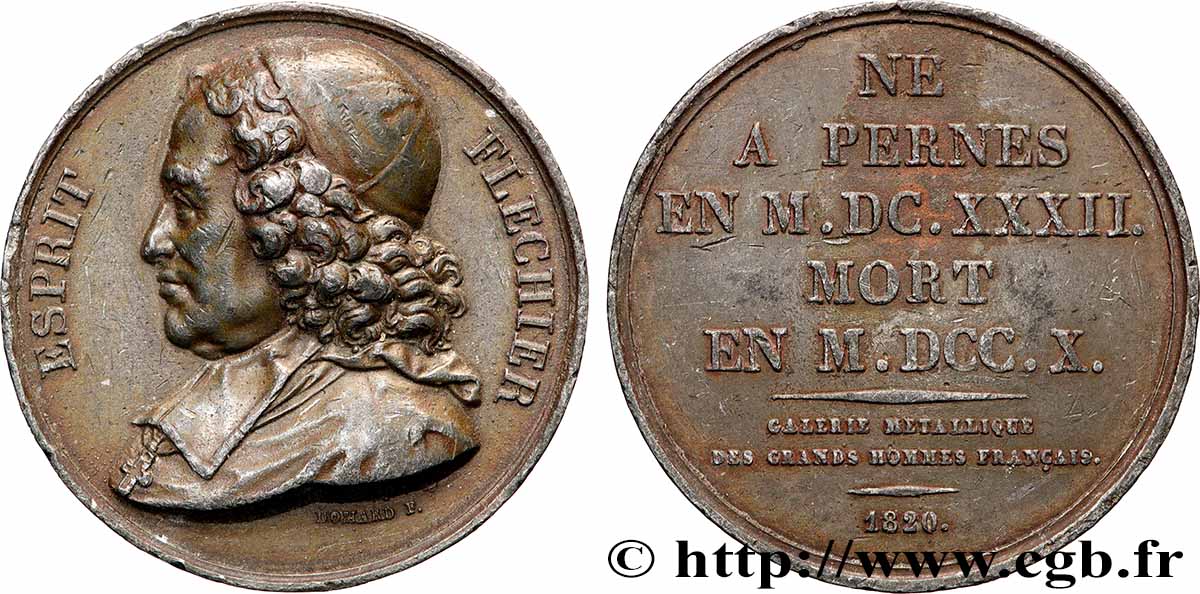 GALERIE MÉTALLIQUE DES GRANDS HOMMES FRANÇAIS Médaille, Esprit Fléchier TTB