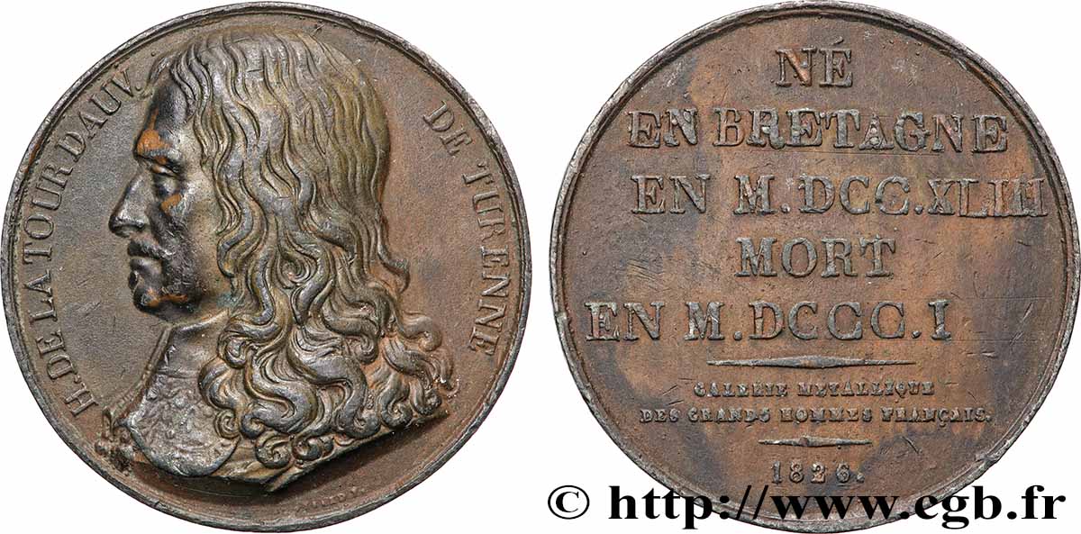 GALERIE MÉTALLIQUE DES GRANDS HOMMES FRANÇAIS Médaille, Henri de la Tour d’Auvergne, Vicomte de Turenne XF