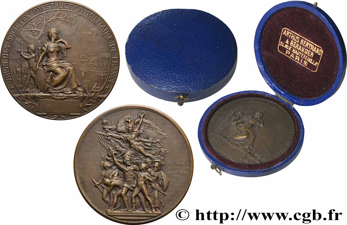 TERZA REPUBBLICA FRANCESE Médaille, Union des sociétés d’instruction militaire SPL
