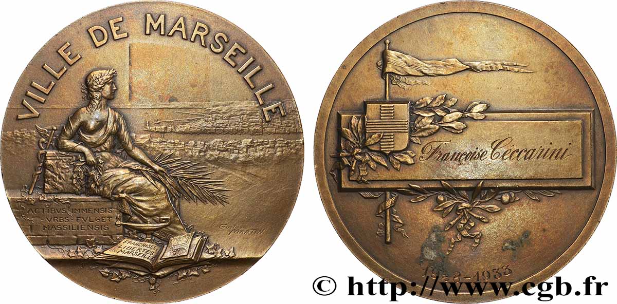TROISIÈME RÉPUBLIQUE Médaille, Ville de Marseille TTB