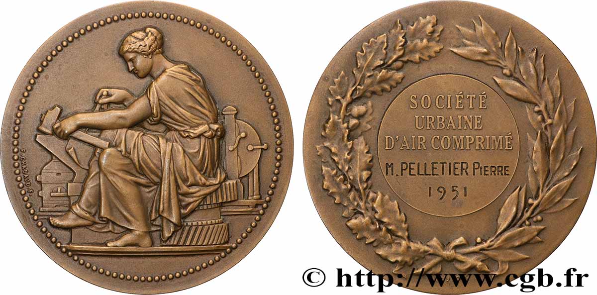 QUARTA REPUBBLICA FRANCESE Médaille, Société urbaine d’air comprimé SPL