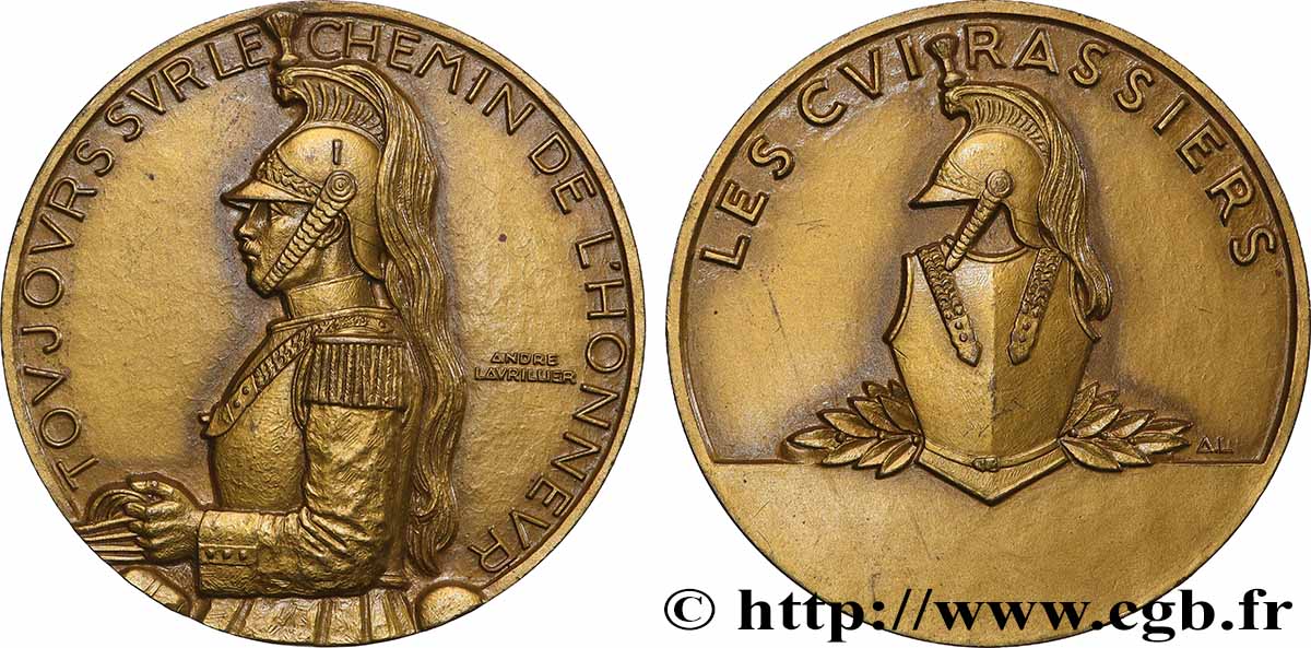 III REPUBLIC Médaille, Les cuirassiers AU