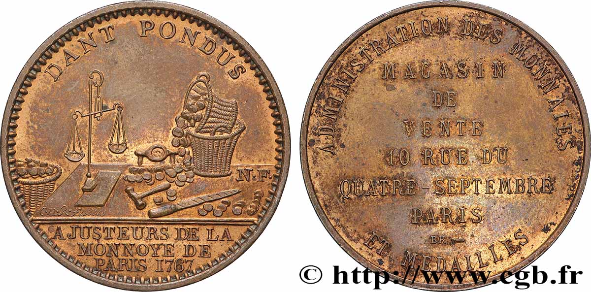 MONNAIE DE PARIS Médaille publicitaire du magasin de la Monnaie de Paris TTB