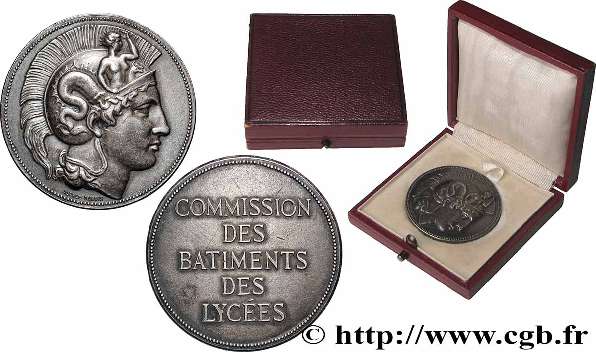 TROISIÈME RÉPUBLIQUE Médaille, Commission des bâtiments des lycées TTB+