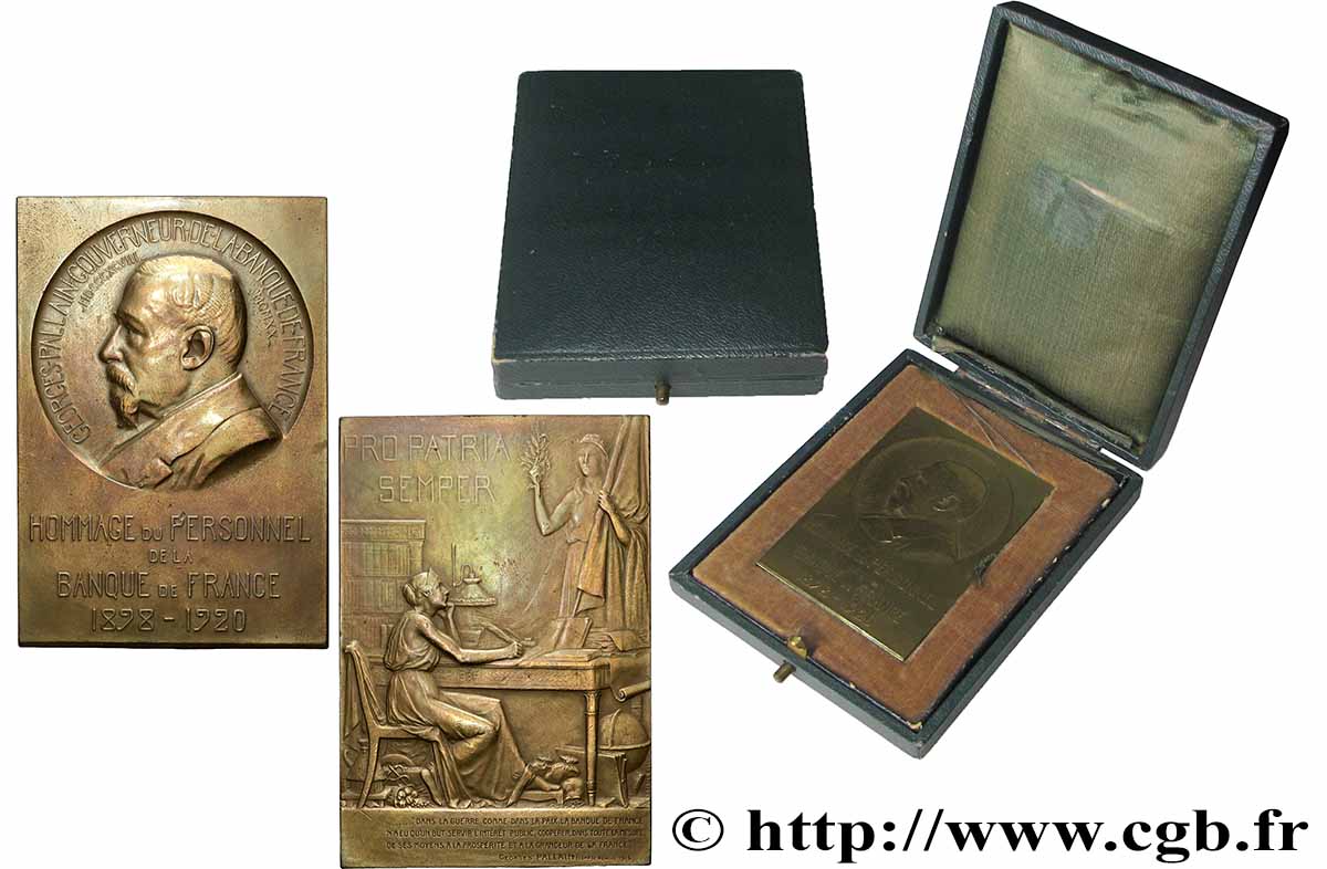 BANQUE DE FRANCE Plaquette, Georges Pallain gouverneur de la Banque de France BB