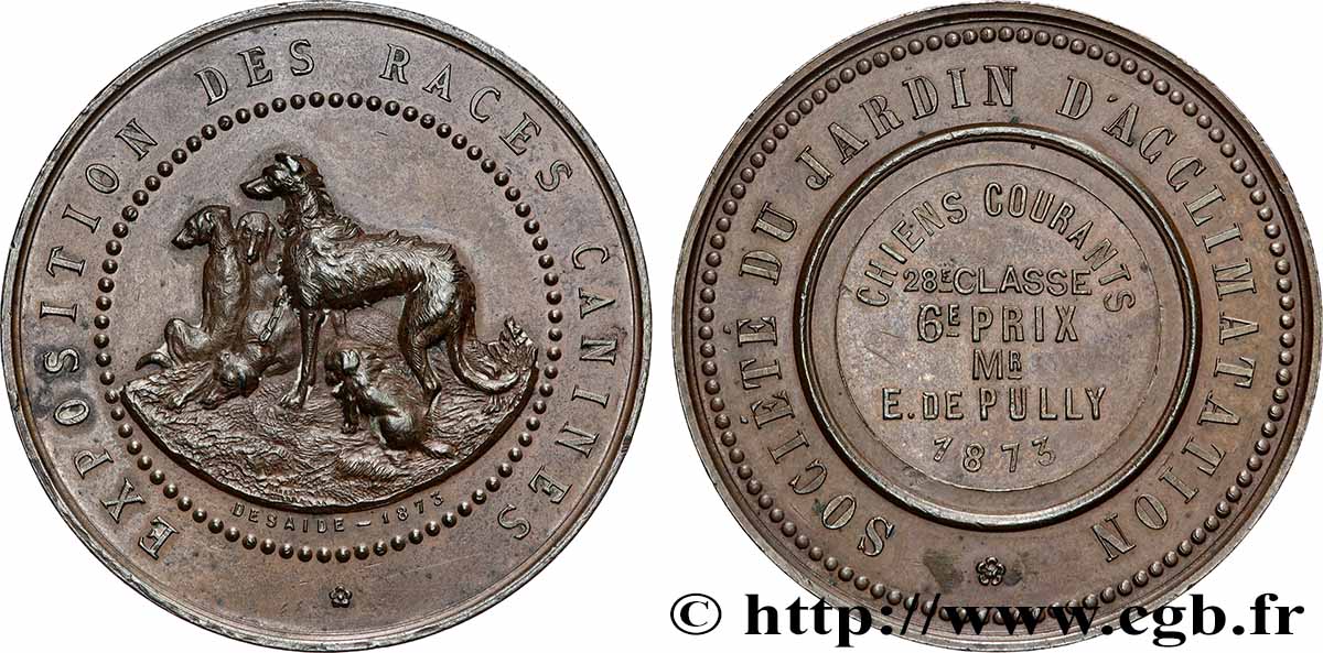 TROISIÈME RÉPUBLIQUE Médaille, Exposition des races canines TTB+