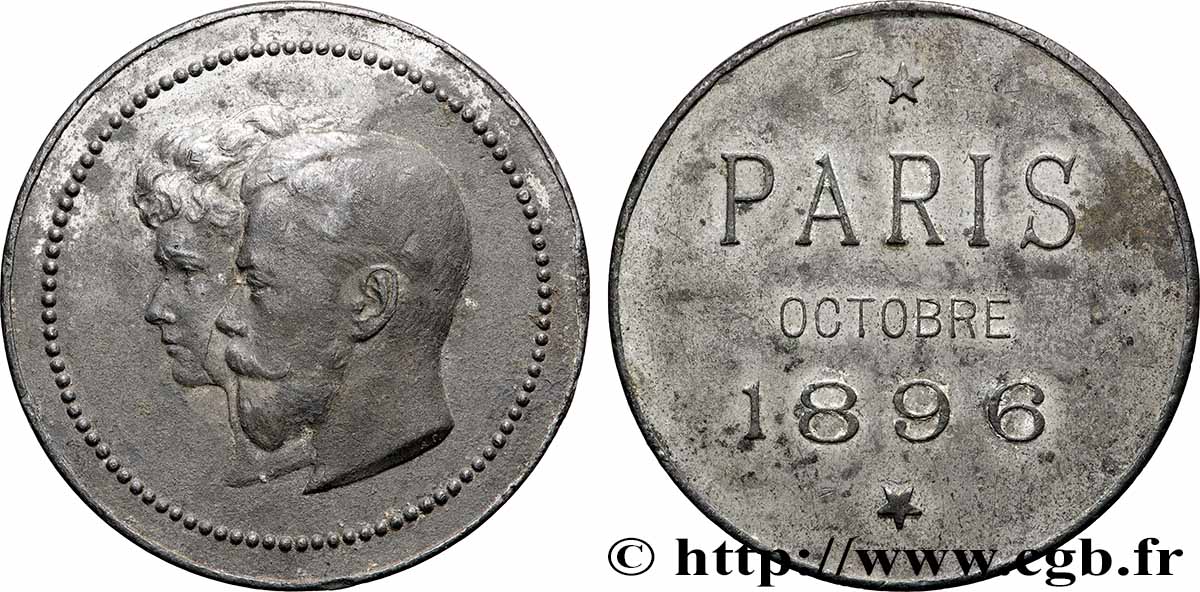 RUSSLAND - NIKOLAUS II. Médaille, Visite en France SS