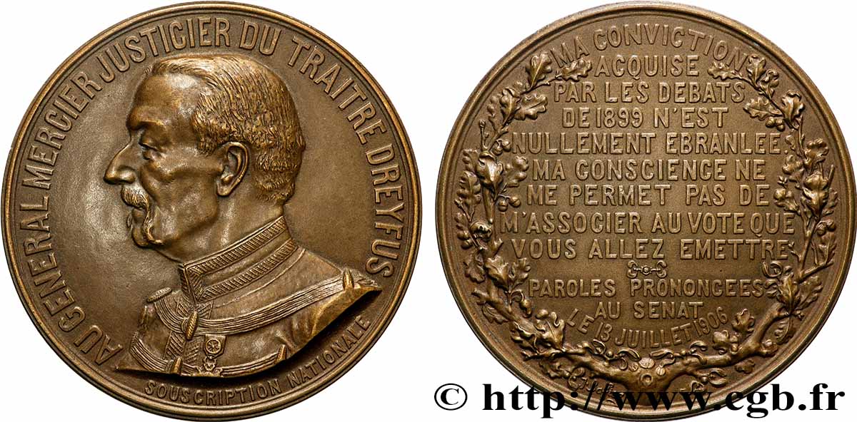 DRITTE FRANZOSISCHE REPUBLIK Médaille, Général Mercier fVZ