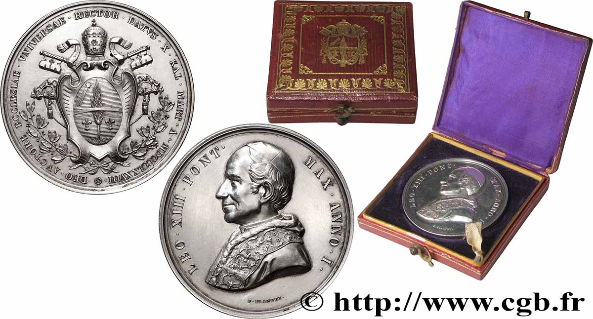 ITALIE - ÉTATS DE L&nbsp;ÉGLISE - LÉON XIII (Vincenzo Gioacchino Pecci) Médaille, Couronnement du pape q.SPL