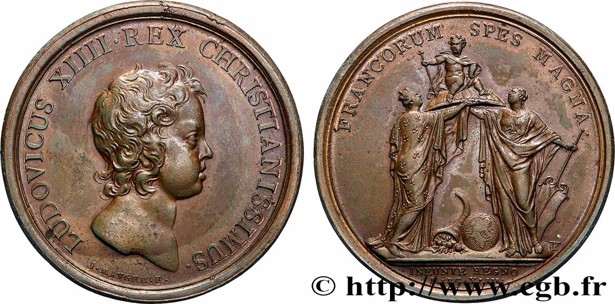 LOUIS XIV &nbsp;THE SUN KING&nbsp; Médaille, Commencement du règne q.SPL