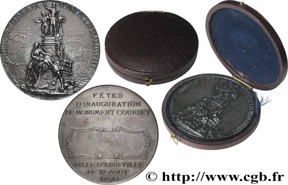 TROISIÈME RÉPUBLIQUE Médaille, Monument élevé à la gloire de Amédée Courbet TTB