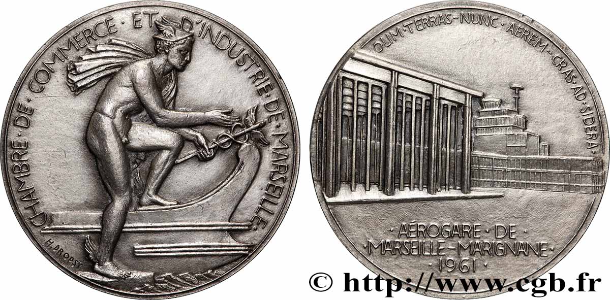 CHAMBRES DE COMMERCE Médaille, Aérogare de Marseille-Marignane VZ
