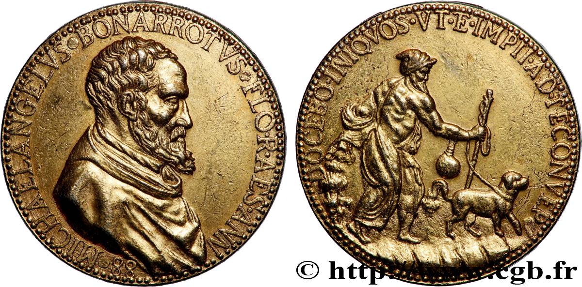 ARTISTES : GRAVEURS, PEINTRES, SCULPTEURS Médaille, 88e anniversaire de Michel Ange AU